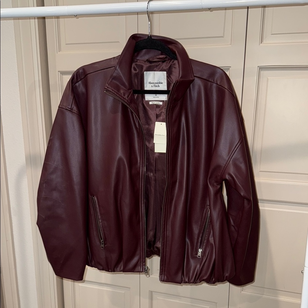 Abercrombie faux leather jacket